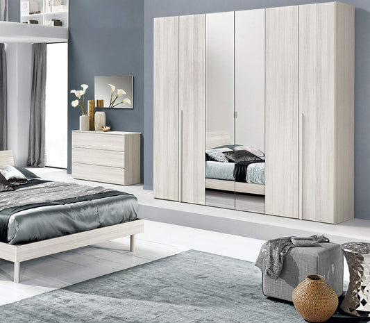 Dafne Italian Design Camera Completa - Effetto eucalipto Bianco (cm. 240 x 52 x 236h)