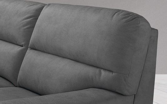 Dafne Italian Design Divano a 3 posti. Similpelle Effetto Nabuk Cenere (cm. 186 x 95 x 96h)