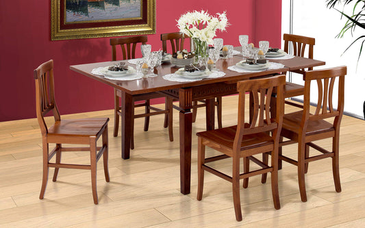 Dafnedesign.Com - Tavolo allungabile in Legno di pioppo Intagliato - Dimensioni cm. 100 x 100 x 80h