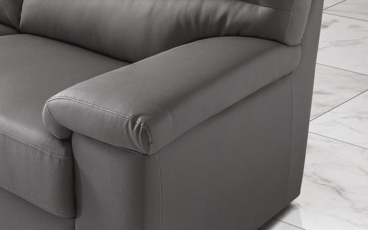 Dafne Italian Design Divano a 3 posti. Similpelle Mouse (cm. 186 x 95 x 96h)
