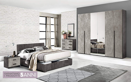 Dafne Italian Design Camera Completa - Ossido, Cemento (cm. 274 x 55 x 247)