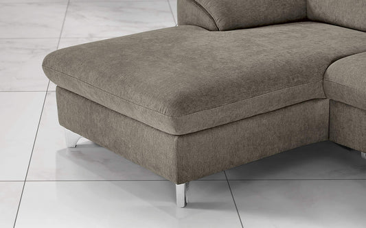 Dafnedesign.com - Divano letto angolare 3 posti letto con penisola a sinistra - colore: camoscio - materiale: tessuto - cm. 269 x 175 x 94h