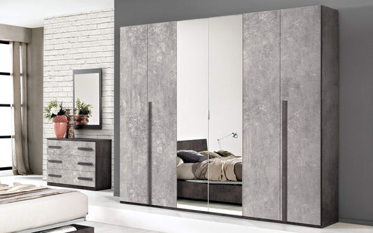 Dafne Italian Design Camera Completa - Ossido, Cemento (cm. 274 x 55 x 247)