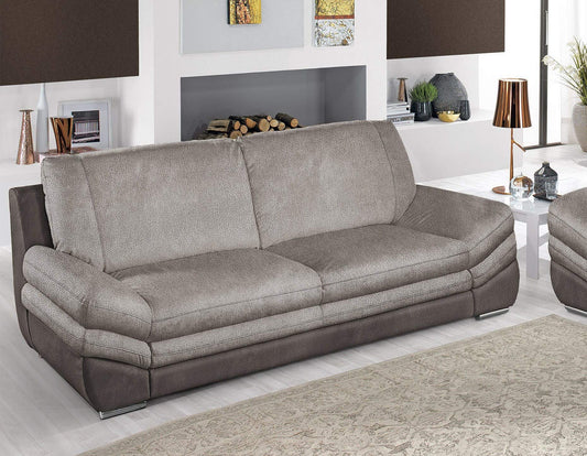 Dafne Italian Design Divano 3 posti. Tessuto Terra, Fango (cm. 228 x 99 x 91h)