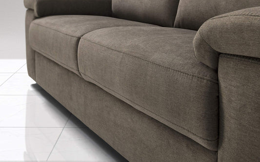 Dafne Italian Design Divano a 3 posti. Tessuto Romeo Marrone Chiaro (cm. 186 x 95 x 96h)