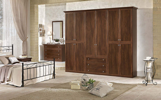 Dafne Italian Design Camera Completa - Effetto Noce (cm. 284 x 55 x 251)