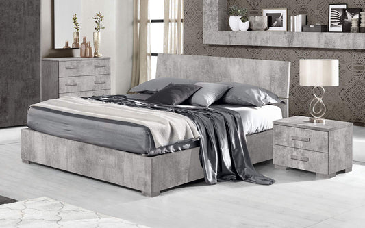 Dafne Italian Design Letto matrimoniale con contenitore in legno, rete ortopedica a doghe - 169 x 203 x 94h.