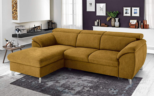 Dafne Italian Design Divano Letto angolare 3 posti con penisola a Sinistra. Tessuto Romeo ruggine (cm. 269 x 175 x 94h)
