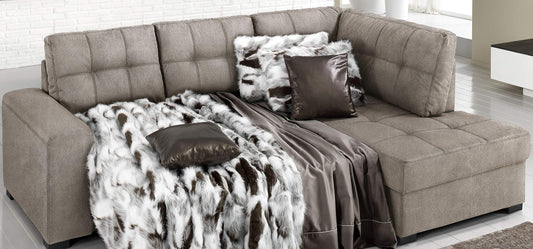 Dafnedesign.com - Divano angolare 3 posti - Colore: sabbia - - Dimensioni: 244 x 172 x 89h cm (STD)