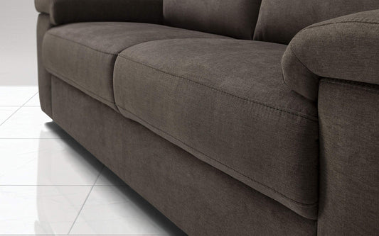 Dafne Italian Design Divano a 3 posti. Tessuto Romeo Espresso (cm. 186 x 95 x 96h)