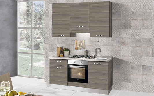 Cucina completa di elettrodomestici (forno, lavandino, cappa cottura) design lineare