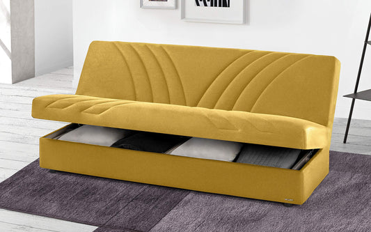 Dafnedesign.com - Divano letto 3 posti - Colore: giallo - Versione: 3 posti - - Funzione: Letto - Misure: cm. 190 x 88 x 85h (STD)