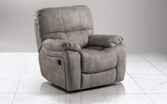 Poltrona con recliner manuale. Similpelle effetto nabuk elephant (cm. 109 x 105 x 105h)