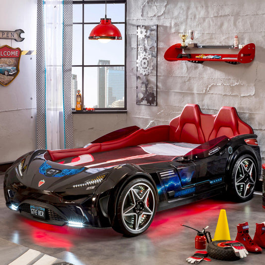 Dafne Italian Design GT-eAuto Letto Macchina per Bambini - (99x191 Cm) - Nuovo Nero