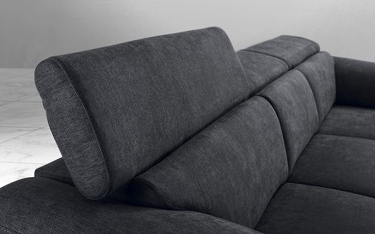 Dafnedesign.com - Divano letto angolare 3 posti letto con penisola a destra- colore: grigio antracite - materiale: tessuto - cm. 269 x 175 x 94h