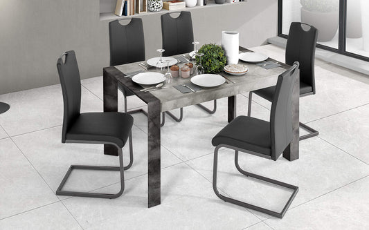Dafne Italian Design Tavolo allungabile ossido e Cemento (cm. 140 x 90 x 75h)
