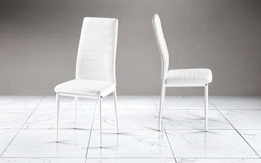Dafne Italian Design Coppia di sedie Similpelle Bianco (cm. 52 x 40 x 94h)