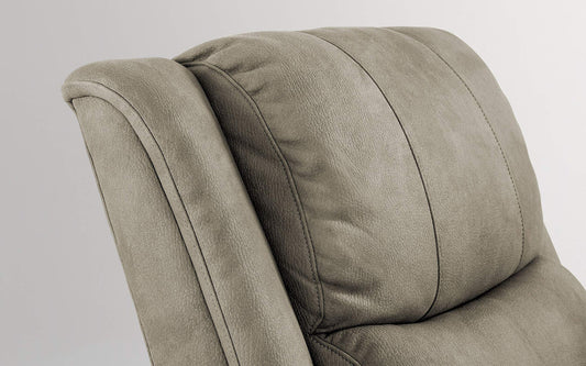 Dafne Italian Design Poltrona alzapersona con Recliner Elettrico. Similpelle Effetto Nabuk Light Grey (cm. 84 x 81 x 66h)