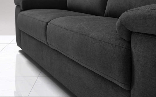 Dafne Italian Design Divano 2 posti. Tessuto Romeo Nero (cm. 155 x 93 x 99h)