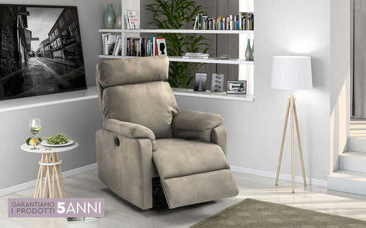 Dafnedesign.com - Poltrona con recliner elettrico cm. (98 x 85 x 108h) - materiale: similpelle grigio