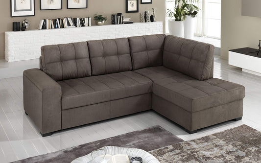 Dafnedesign.com - Divano angolare 3 posti - Colore: terra- - - Dimensioni: 244 x 172 x 89h cm (STD)
