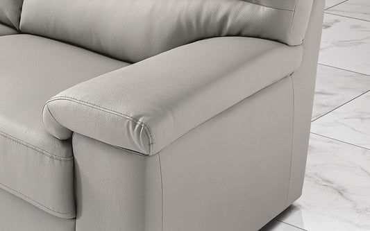 Dafne Italian Design Divano a 3 posti. Similpelle Light Grey (cm. 186 x 95 x 96h)