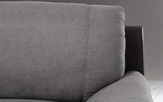 Dafne Italian Design Divano 2 posti. Similpelle Marrone, Tessuto Elephant (cm. 203 x 99 x 91h)