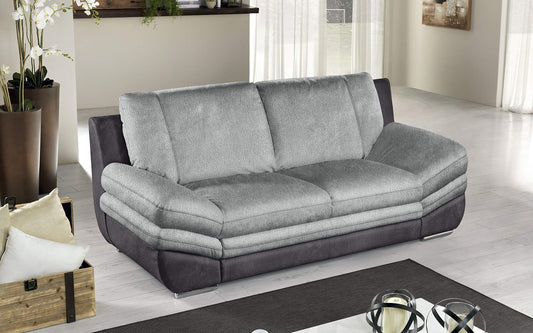 Dafne Italian Design Divano 2 posti. Tessuto Antracite, Silver (cm. 203 x 99 x 91h)