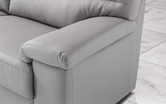 Dafne Italian Design Divano a 3 posti. Similpelle Grigio Ash (cm. 186 x 95 x 96h)