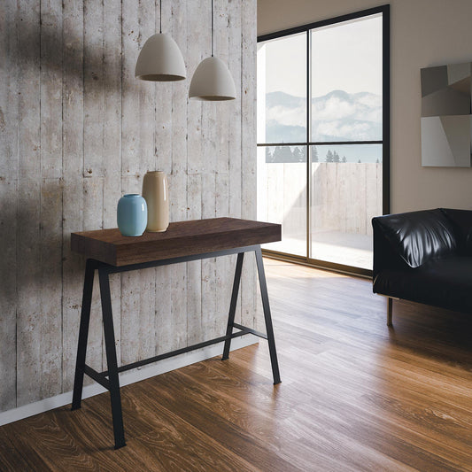 Dafne Italian Design Consolle allungabile Banco Noce Telaio Antracite