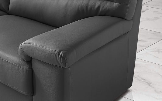 Dafne Italian Design Divano a 3 posti. Similpelle Grey (cm. 186 x 95 x 96h)