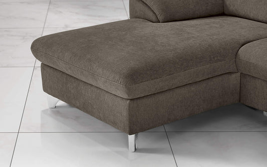 Dafnedesign.Com - Divano Letto angolare 3 posti Letto con penisola a Sinistra - Colore: Marrone Chiaro - Materiale: Tessuto - cm. 269 x 175 x 94h