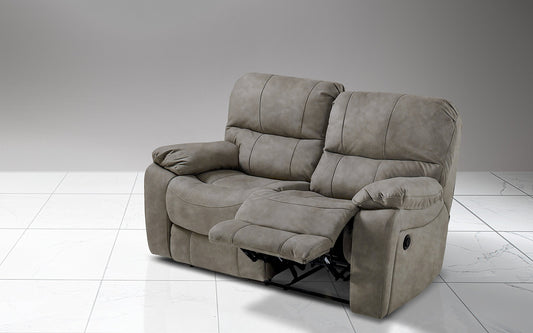 Dafnedesign.Com - Divano 2 posti con n.2 Recliner elettrici - Colore: Grigio Elefante - cm. 169 x 105 x 105h