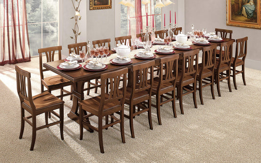 Dafnedesign.Com - Tavolo allungabile in Legno di pioppo Intagliato - Dimensioni cm. 180 x 85 x 80h