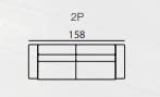 Divano due posti in tessuto colore grigio perla - misura cm. L 158 l 94 H 101 - Made in Italy