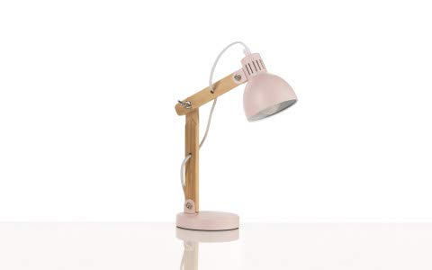 Lumetto in legno/metallo rosa- compatibile con lampadina classe: A, A+, A++