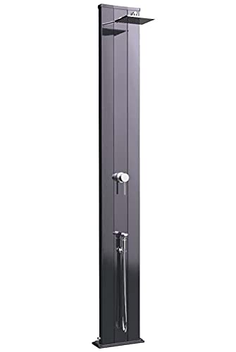 Arkema Design - Doccia solare Dada S D440/7300-TL - Doccia in alluminio dal design dritto perla nera top line