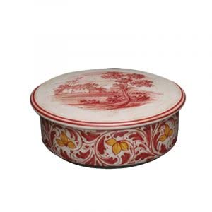 Dafne Italian Design Portagioie con coperchio in ceramica - Dimensioni: h 2,4 ø 17,7 cm - Made in Italy.