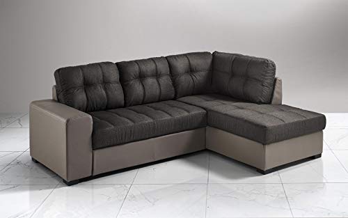 Dafnedesign.com - Divano angolare 3 posti - Colore: grigio - e tessuto - Dimensioni: 244 x 172 x 89h cm (STD)