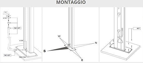 Doccia in alluminio Arkema D300/7016-I Dada Antracite Inox Doccia solare dal design curvo totalmente in alluminio Trattamento anticorrosione Verniciatura a polvere Serbatoio con capacità di 40 litri Altezza 225 cm Peso 22 kg con miscelatore caldo e freddo