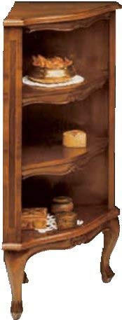 Dafne Italian Design Angolino -cm: L 38 P 35 H 97 cm - 3 ripiani - 3 gambe - in noce - 1 cassettino - un ripiano - 100% Made in Italy -(DF18)