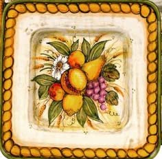 Dafne Italian Design Piatto Quadrato Decorativo in Ceramica - Misura 9,4 × 23,9 cm Made in Italy.