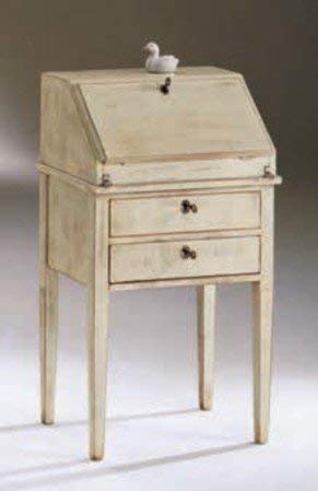 Bureau -cm: L 52 P 37 H 93 cm - 2 cassetti - 2 cassettini nel vano - colorato bianco - in noce - 100% Made in Italy -(DF18)