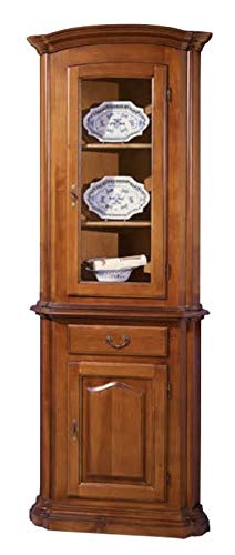 Dafne Italian Design Vetrina ad Angolo Stile Classico (cm. L. 85 - P. 58 - H. 212) (VGG)