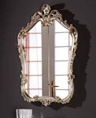 Dafne Italian Design Specchiera Stile Classico intarsiata Argento (cm. L. 58 - H. 85 - P. 4) (TVG)