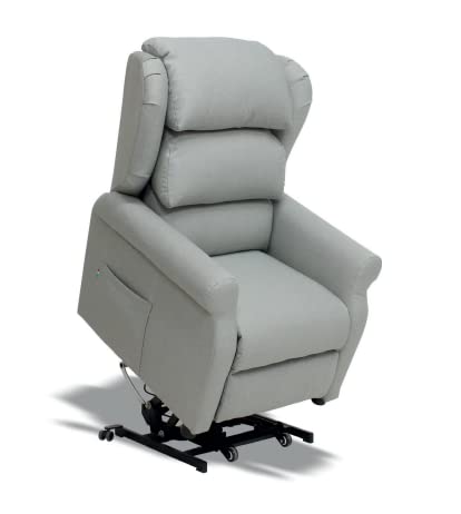 Dafne Italian Design Poltrona relax in tessuto antimacchia aquaclean colore grigio chiaro - misure cm. L 98 l 91 H 110 - Made in Italy