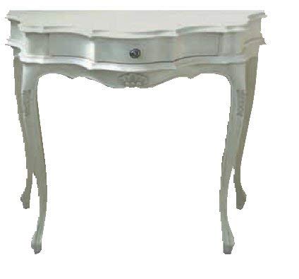 Consolle sagomata noce laccata bianca -cm: L 87 P 35 H 75 cm - in noce - un cassetto al centro - 100% Made in Italy -(DF18)