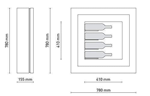 Dafne Italian Design Cantinetta vino da parete per quattro bottiglie in orizzontale per bottiglie H.400 D.90 mm - peso 30 kg. (SF00)