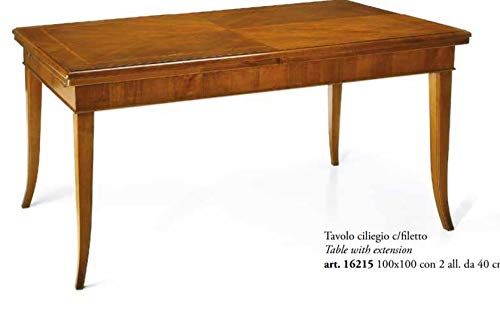 Dafne Italian Design Tavolo allungabile in noc- Stile Classico (cm. L. 100 P. 100) (TVG)