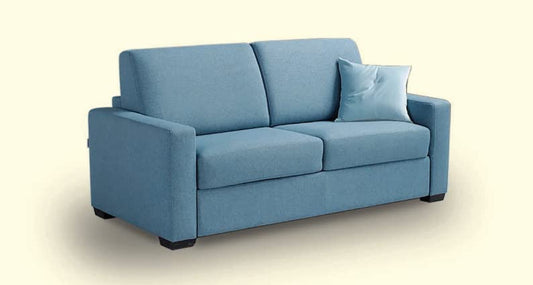 Dafne Italian Design Divano letto tre posti in tessuto colore azzurro - misure cm. L 200 l 100 H 98 - Made in Italy